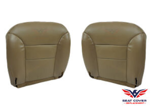 1995 to 1999 Chevy Tahoe Driver & Passenger Sides Leather Bottom Seat Covers Tan 
