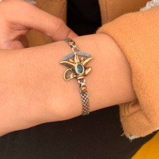 Ancient Egyptian Lotus Women Bracelet,Egypt lotus Bracelet with Zircoon Stone.