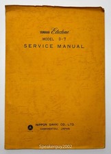Original Yamaha Electone Organ Service Manual -- D-7