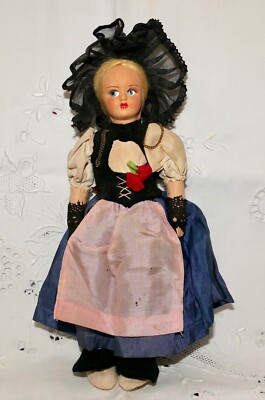 Vintage Maison Ferrario Switzeland Lenci Type Felt Doll 9''