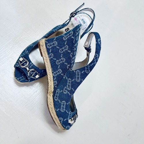 Etienne Aigner Sandalen blau Canvas Muster Hanf und Gummisohle Gr. 8,5 neu - Bild 2 von 10