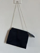 The Row Mini Nu Twin Navy Blue Satin Crèpe Bag