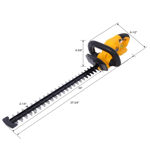 20V Cordless Hedge Trimmer 22 Inch Steel Blade Reduced Vibration With Battery - Picture 3 of 17