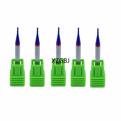  5PCS D2.5 ×4×7×50-4F 2.5mm  HRC65 Nano Blue Coating Carbide Square End Mill 