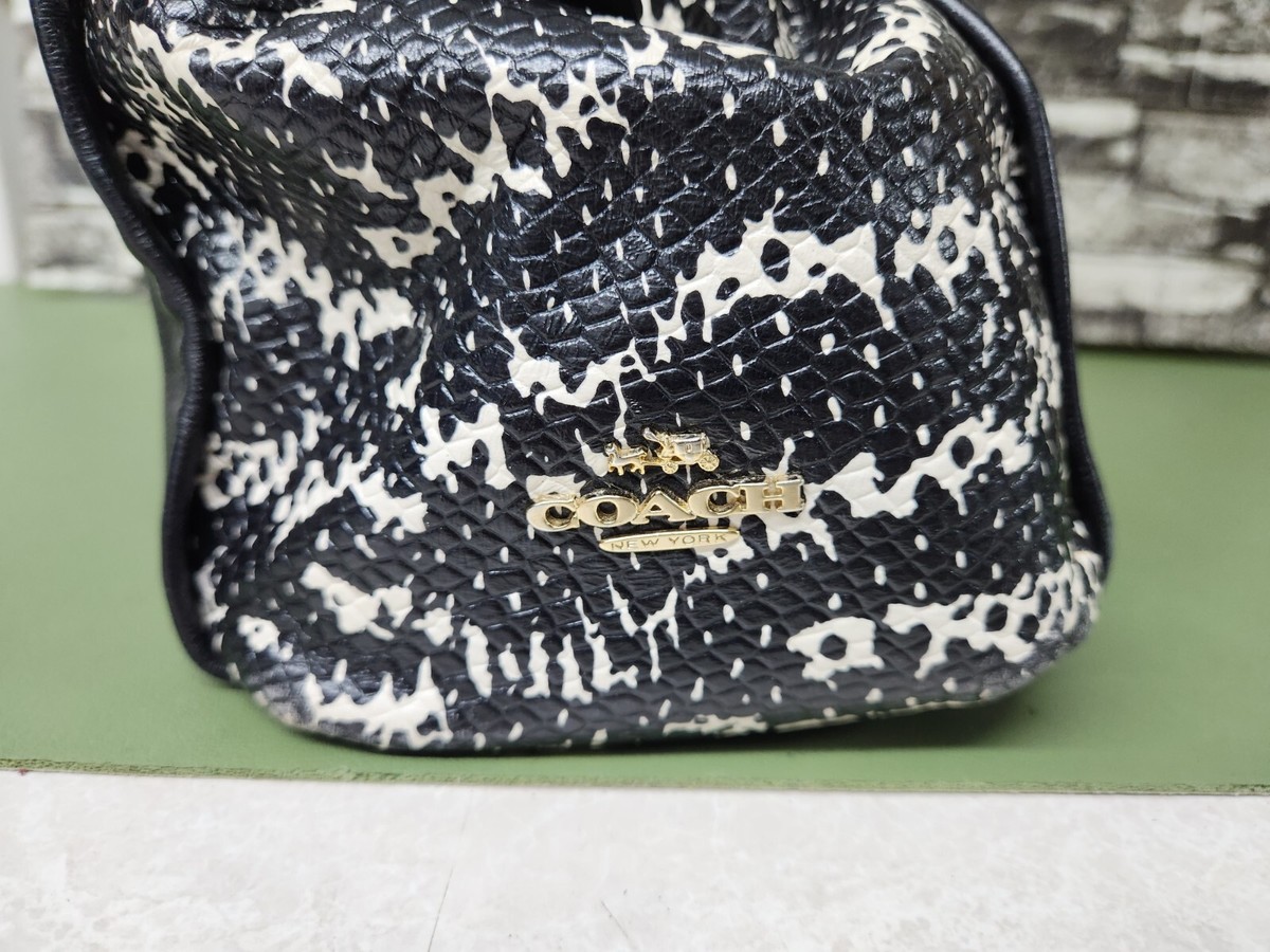 Coach Madison Phoebe Shoulder Bag Python Black & White Two Tone | eBay