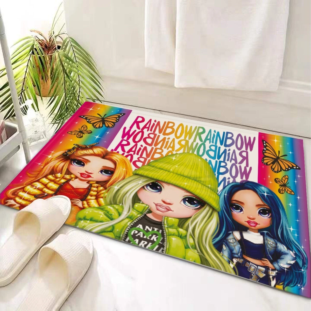 Rainbow High Print Door Mat for Kitchen and Bathroom
