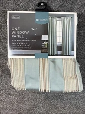 Home from Target  ONe WIndow Panel BLue and Brown Stripe 54"x84" New