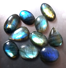 Natural Multi Labradorite Mix Shape Loose Gemstone Cabochon 10 Pcs 113 Carat Lot