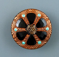 COLORFUL CZECH GLASS BUTTON