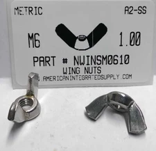 M6-1.00 WING NUTS A2 STAINLESS STEEL (10)