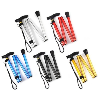 Adjustable Aluminum Metal Cane Walking Stick Folding Column Outdoor Walkers Tool