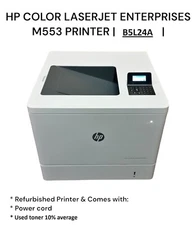 HP M553N Color LaserJet Printer - HP B5L24A | Power Cable - with Toner