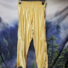 Alleson Youth Boys Size Large Gold Tearaway Snap Warm Up Pants