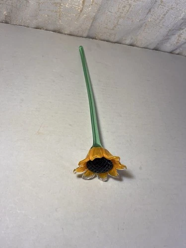 Glass Sunflower Murano Italy 14 Stem Hand Blown Vintage Art Glass