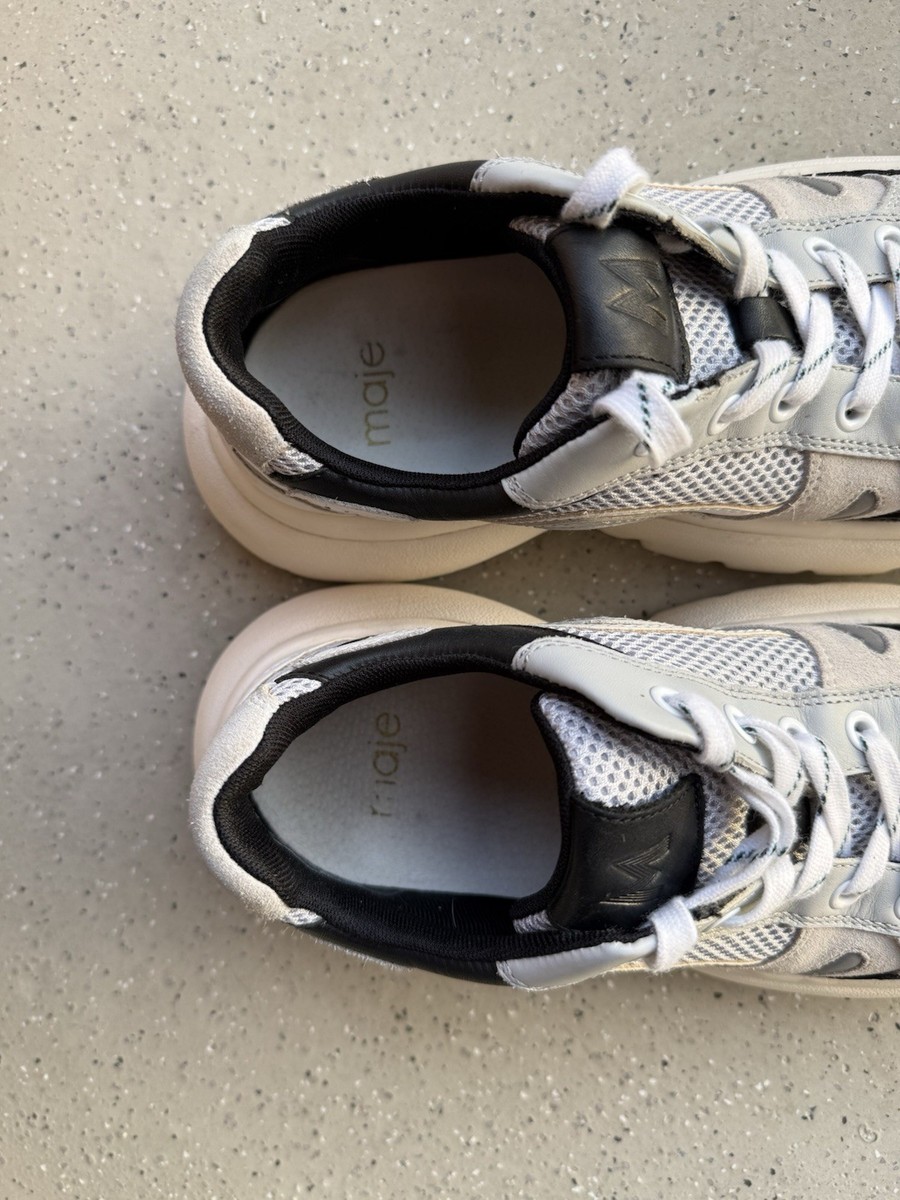 DDP Maje Womes Leather Sneakers Trainers Mesh Suede Chunky size 40 View 6