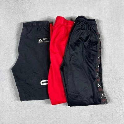 Reebok Nike Puma Boys XL Black Red Joggers Zipper Pocket Sweatpants Lot of 3