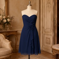 Allure Bridals Navy Strapless Formal Dress Size 12 NWT | Bridesmaid Cocktail Eve