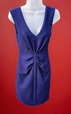 EXPRESS Bodycon Gathered Black V-Neck Sleeveless Dress Women's Size 6