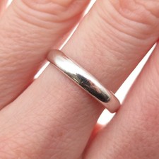 925 Sterling Silver Vintage Mexico Classic Wedding Band Ring Size 7.75