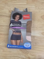 Hanes Boyshorts Panties Pack, Seamless Underwear for Women, Comfort Flex Fit, S