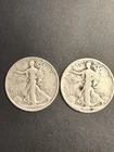 (2) Assorted Walking Liberty Half Dollars $1.00 Face Value, 90% Silver Lot 1504