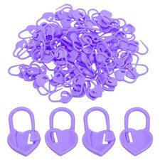 Crochet Stitch Markers, 100Pcs Plastic Knitting Markers Heart Purple