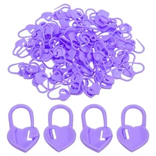 Crochet Stitch Markers, 100Pcs Plastic Knitting Markers Heart Purple