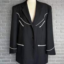 Scully western blazer in black with contrast piping size 46