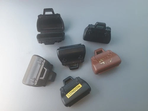 6 Playmobil Vintage Bags lunch Boxes Carrier Suitcase Doctor Bag Toy Set LOT