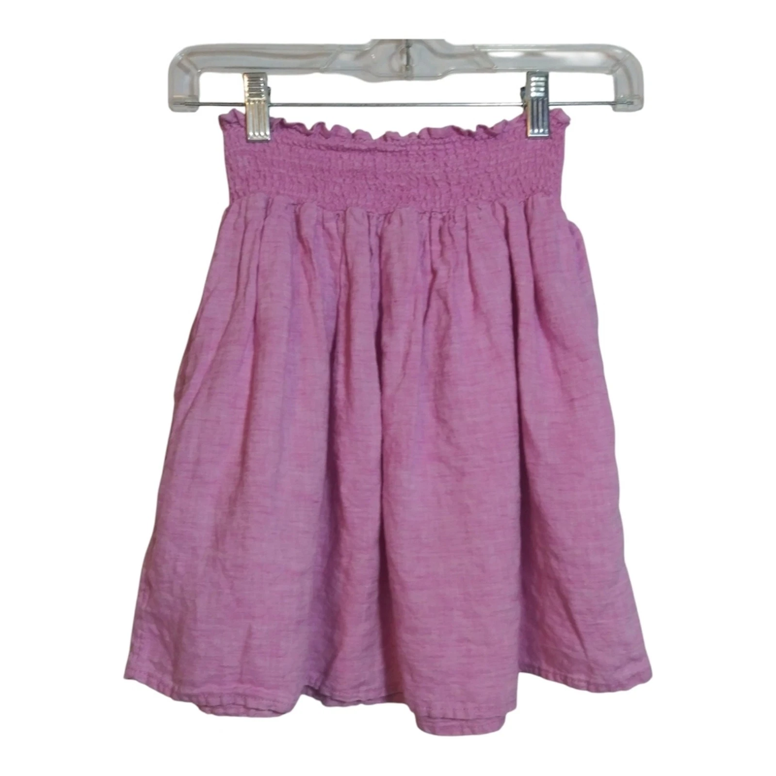 Cynthia Rowley 100% Linen Short Pull On Skirt Pockets Size XS