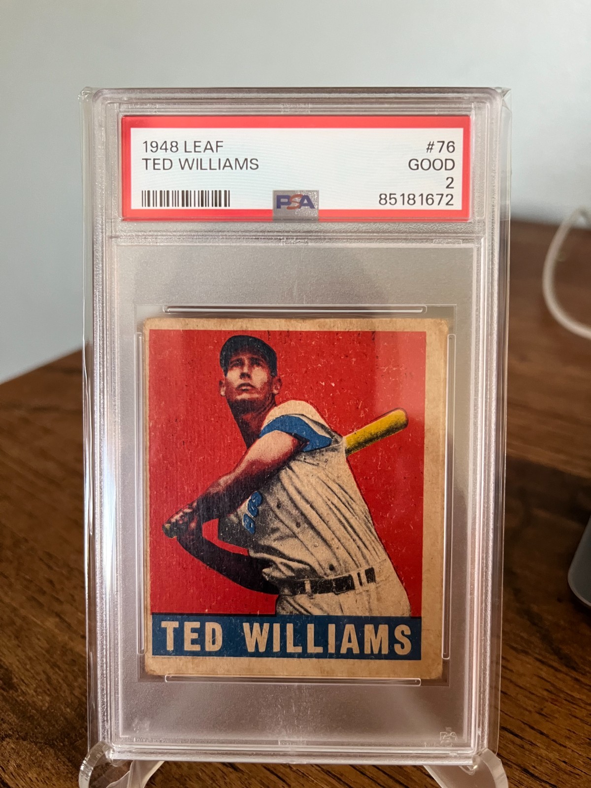 1948 Leaf #76 Ted Williams (The Kid) Red Sox HOF Slugger  - PSA 2 view 2