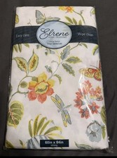 Elrene Springtime  Vinyl Tablecloth  Floral  Insects 60" x84  Oblong