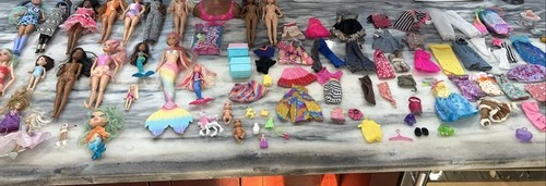 100+ Huge Mixed Lot Of Vintage -Now Barbie Dolls Clothes accessories + More