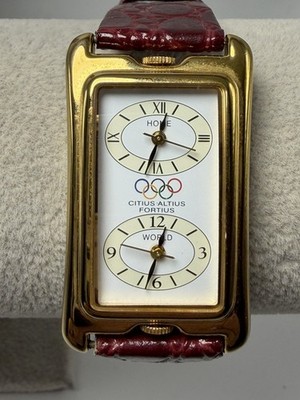 Citius Altius Fortius International Olympic Committee Vintage Watch Dual Time