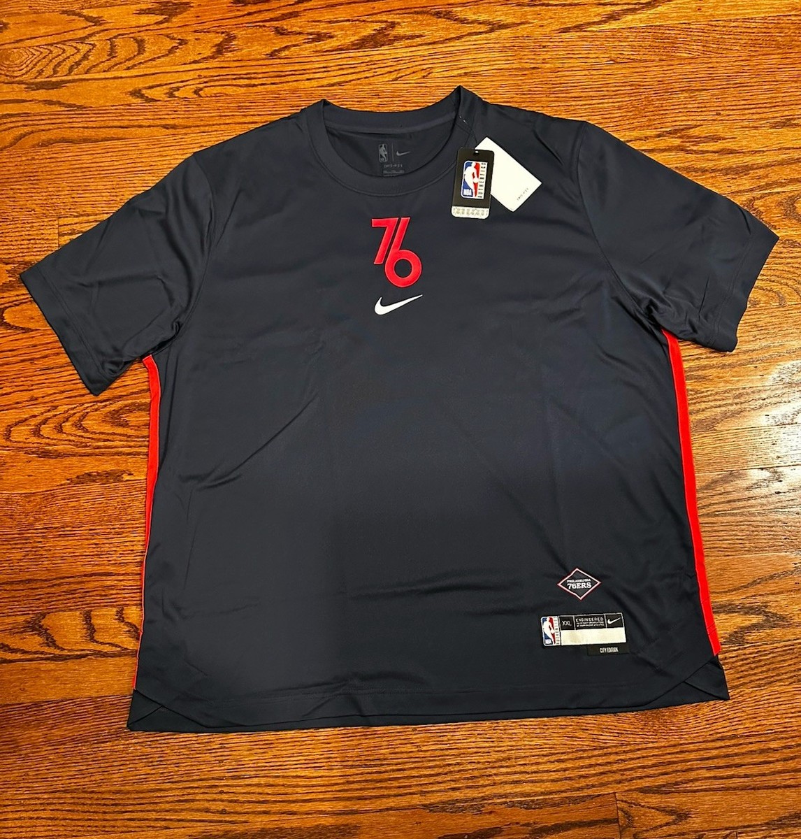 Nike NBA Philadelphia 76ers Team Issue City Connect Shirt Mens 2XL