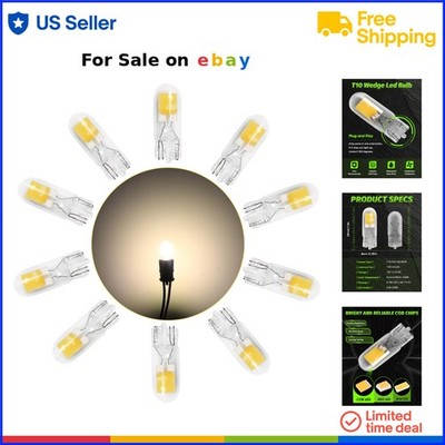 10 Pack T10 LED Bulbs Neutral White 3500K 12V DC Interior Exterior Lights