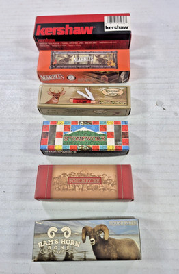 Lot 6 brand new pocket knifes Rough Ryder, Kershaw, Marbles, Whitetail Cutlery