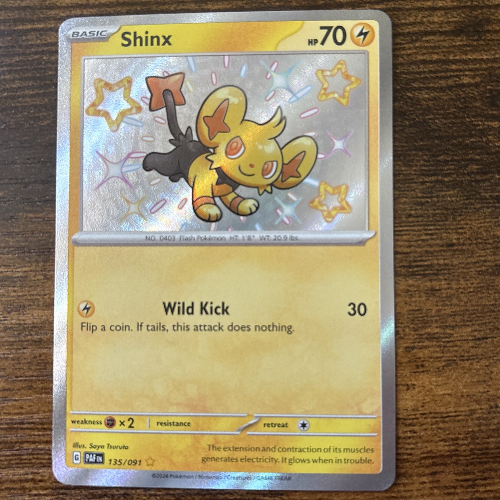 Shinx 135/91 Shiny Holo Paldean Fates Pokemon TCG