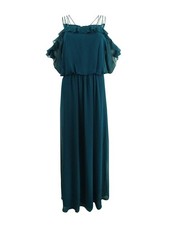 Lauren Ralph Lauren Women's Ruffled Cold-Shoulder Maxidress (8, Icon Teal)