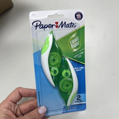 Paper Mate Liquid Paper DryLine Grip Correction White Tape,