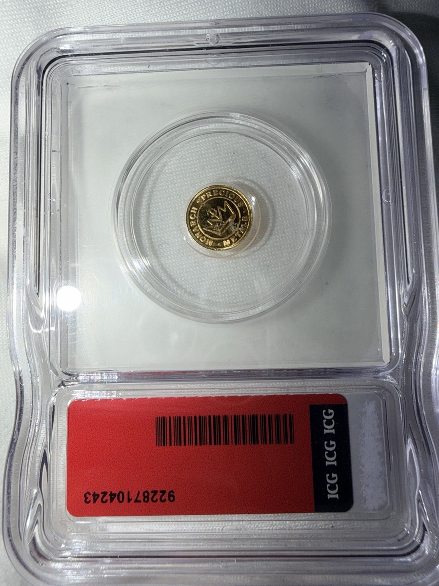 GOLD ICG Certified MS70 Monarch Mint 1/2 Gram Lucky Clover .9999