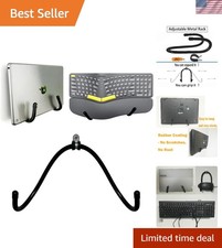 Metal Laptop Wall Holder with Rubber Coating - Adjustable  Easy Installation