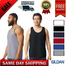 Gildan Men's 6oz Ultra Cotton Tank Top Muscle T-Shirt 2200