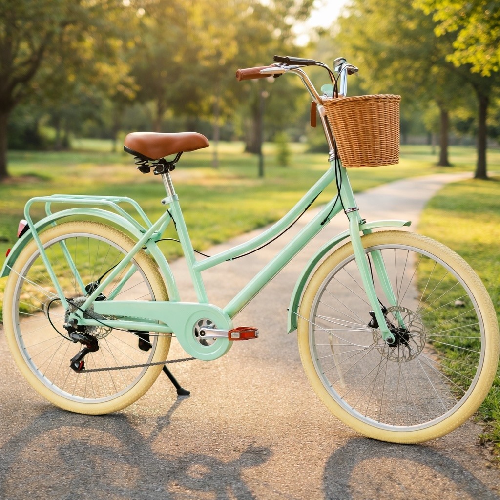 Girls Retro Cruiser Bike 20&rdquo; Youth Bicycle with Basket &ndash;