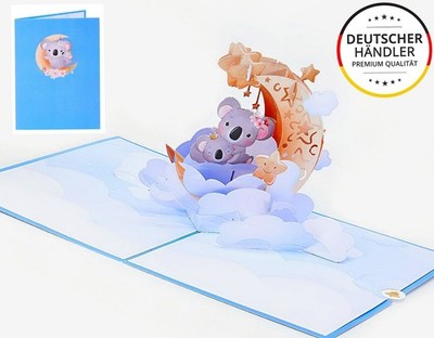 5x 3D Glückwunschkarte Geburtstag POP UP Karte Koala | MEGA Sparset