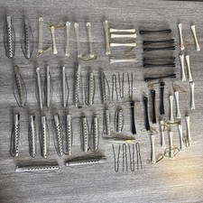 Lot 60 Vintage Hair Styling Perm Rod Clips Metal Curlers Goody Tip Top,Tweezers