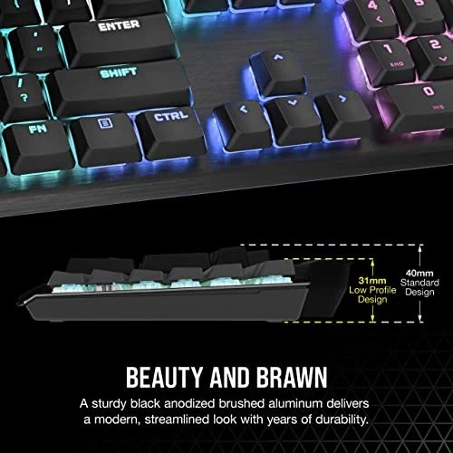CORSAIR K60 RGB PRO LOW PROFILE Mechanical Wired Gaming Keyboard – CHERRY MX - Image 3 of 4