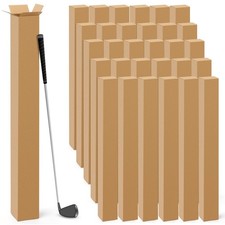 Qilery 30 Pcs 4 x 4 x 48 Inch Golf Club Shipping Boxes 4x4x48 Inches, brown