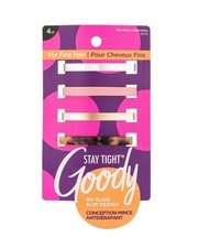 Slideproof Hair Barrettes for Fine Hair, Assorted Colors, 4-Pack