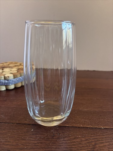 Vintage MCM 20oz Libbey Crisa Clear Glass Ribbed Tumbler Glass 6.25" Replacement - Picture 1 of 5